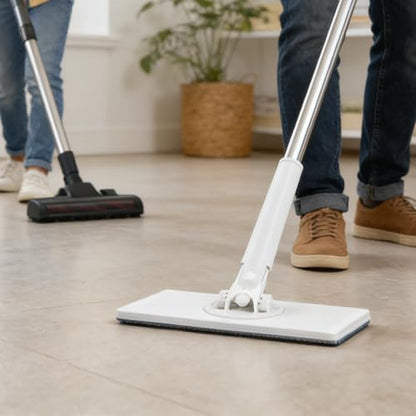 Zero S nap Grip Mini Mops, Retractable Ga p Dust Cleaner Flat Mops with 360° Rotating Head & Sweeping Cloths for Gaps & Multi- for Kitchen Bathroom Car Floor Home - color: White-s