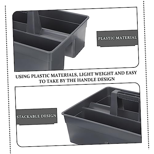 SOLUSTRE Thickened Portable Cleaning Basket Plastic Storage Organizer with Handle for Cleaning Supplies and Tools Versatile Tote for Home and Office Use