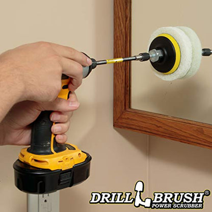 Drill Brush - Drill Power Pad Set - Bathroom - Drill Scrubber Attachment - Cleaning Pads - Shower Door - Baseboard - Power Cleaner - Bathroom Sink - Shower Cleaner - Vinyl Flooring - Scrub Pads - color: 6X White Pads