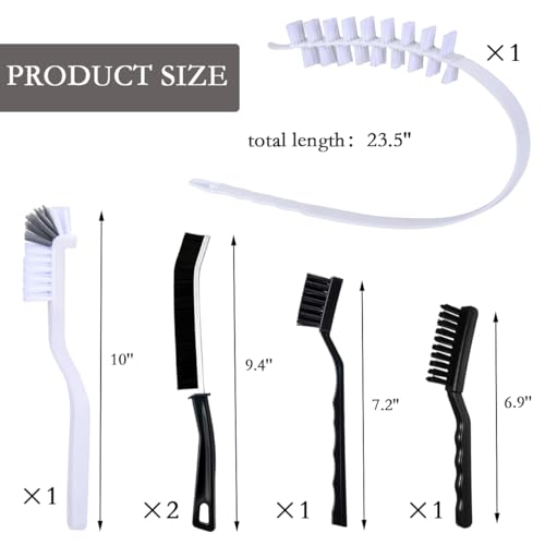 Washing Machine Cleaning Brush Kits, Front Load Washer Scrub Cleaner Brushes Accessories with 1Pc Drum Slot Brush & 5Pcs Crevice Cleaning Brushes for Tight Spaces and Washer Rubber Seal