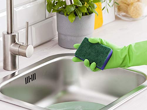 York Scouring Sponge Non-Abrasive Cleaning Scouring Heavy-Duty Scrub Sponge for Kitchen Scratch Proof Utensil Scrubber Pads for Pots, Pans, Non-Stick Cookware Sponge for Kitchen-5 Piece Multicolour