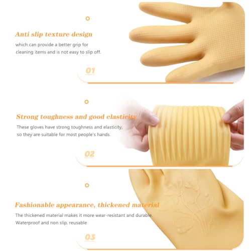 6-Pair 17.8-Inch Elbow-Length Reusable Rubber Waterproof Household Cleaning and Kitchen Dishwashing Gloves - Large Size - color: （pack of 6）, size: Large