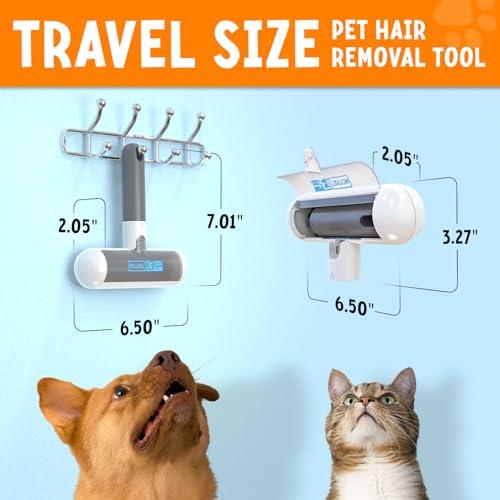 Travel Pet Hair Removal Tool & Rug Gripper – Portable Fur Remover and Anti-Slip Rug Tape to Keep Floors Clean and Secure