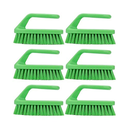 SPARTA Scrub Brush with Iron Shaped Handle and Stiff Bristles, Heavy Duty Scrubber Brush for Kitchen, Bathroom, Shower, Tile, Sink, Carpet and Bakepans, Polypropylene, 6 Inches, Lime, (Pack of 6) - color: Lime, size: 6 Inches (Pack of 6)