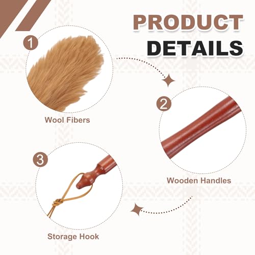 uxcell Wool Duster, 20.5" Natural Feather Cleaner Household Cleaning Duster with Solid Wooden Handle for Cleaning Fans Window Blinds Shelves Furniture, Light Brown - color: Light Brown, size: 20.5"