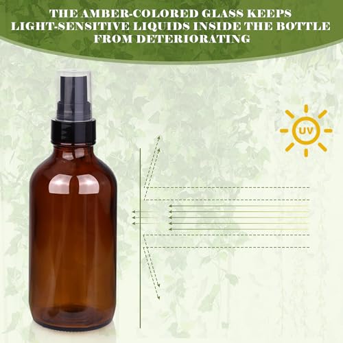 GIVAMEIHF 4oz Amber Glass Spray Bottles Mist Sprayer Set of 24,Empty Small Spray Bottle Fine Mist Spray Refillable Containers,Mini Travel Bottle Spray Bottle Make Perfect Oil,Perfume,Body Sprays - color: 4oz-24Pcs