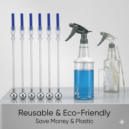 3PCS Universal Fit 360° Spray Bottle Adapter, 14" Trimmable Flexible Tube with Metal Weighted Ball, Heavy Duty Tilted Spray Bottle Adapter for 8oz-32oz Triggers, Kitchen & Garden Care (3PCS) - color: 3pcs