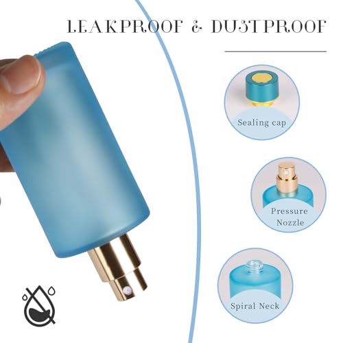 2pcs 50ml Glass Spray Bottle for Perfume,Refillable Travel Perfume Atomizer Bottles,Blue Portable Cologne Atomizer Empty Bottle.(Blue*2) - color: Blue*2