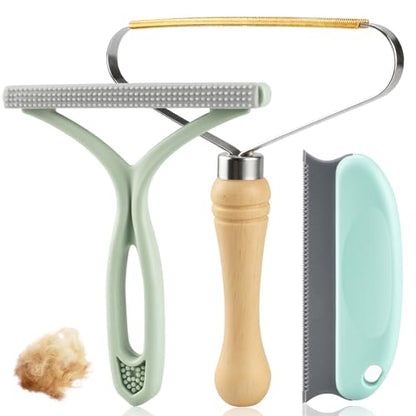 Pet Hair Removal Tool 3 Pack Dog Cat Hair Remover Carpet Scraper Rake Fur Removal Brush Lint Remover Shaver for Car Furniture Couch Green - color: Green