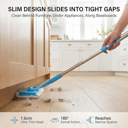 Lightweight Home Cleaning Brush Extra-Long Telescopic Adjustable Rod for Flooring Carpet Clean Household Cleaning Mop (1 Mop with 2 Sponge) - color: 1 Mop With 2 Sponge