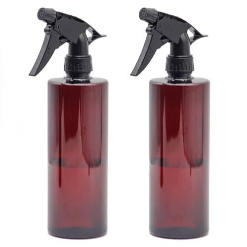 OFFIDIX 360° Water Spray Bottle 2 Pack 16 oz Continuous Plastic Empty Spray Bottles Mister for Hair,Cleaning,Plants,Upside Down,Fine Mist and Stream Setting,Amber - color: Amber