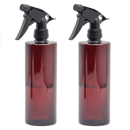 OFFIDIX 360° Water Spray Bottle 2 Pack 16 oz Continuous Plastic Empty Spray Bottles Mister for Hair,Cleaning,Plants,Upside Down,Fine Mist and Stream Setting,Amber - color: Amber