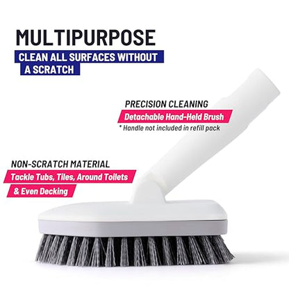 Moku Home Replacement Bristle Brush for Moku Home Extendable Tub Tile Shower Scrubber for Cleaning Non-Scratch (1x Bristle Brush (Gray)) - color: 1x Bristle Brush (Gray)