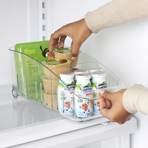 YouCopia RollOut Fridge Drawer 6", BPA-Free Clear Rolling Refrigerator Organizer Bin with Adjustable Dividers and Handles for Produce, Food, Meal and Snack Storage - size: 6" Wide