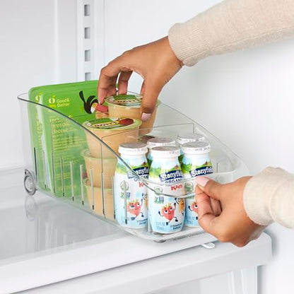 YouCopia RollOut Fridge Drawer 6", BPA-Free Clear Rolling Refrigerator Organizer Bin with Adjustable Dividers and Handles for Produce, Food, Meal and Snack Storage - size: 6" Wide