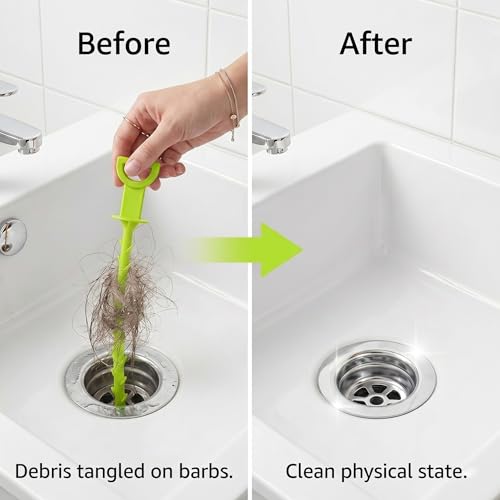 Drain Hair Remover Tool 3 Pcs Set, 20 Inch Flexible Drain Cleaning Snake, Plastic Drain Clog Remover for Sink, Shower, Bathtub and Bathroom Drain, Reusable Hair Removal Tool, Green - color: Green