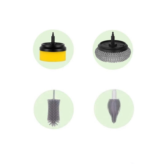 Electric Spin Scrubber, Cordless Electric DishGun Cleaning Brush, with 6 Replaceable Brush Heads Power Scrubber, for Bathroom Floor Window Kitchen Sink Dish Pot (Color : 4Pcs Brush - A) - color: 4pcs Brush - a