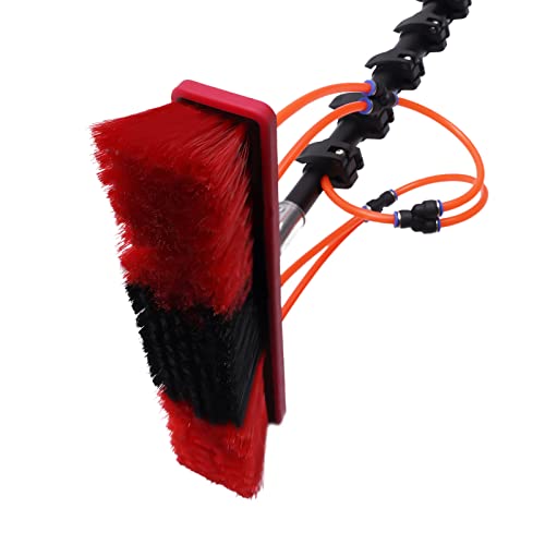 20ft Water Fed Pole Kit,Water Fed Pole Cleaning Brush Kit with Hose Squeegee,Extendable Outdoor Window Cleaner,Solar Panel Cleaning System for Household