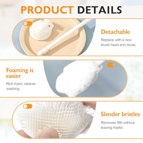 360° Flexible Silicone Bottle Brush with Long Handle,2026 New Multifunction Cleaning Foldable Cleaning Tool,Soft Bristle Silicone Cup Brush for Narrow Neck Bottles,Water Bottles (Blue B/1pcs) - color: Blue B/1pcs