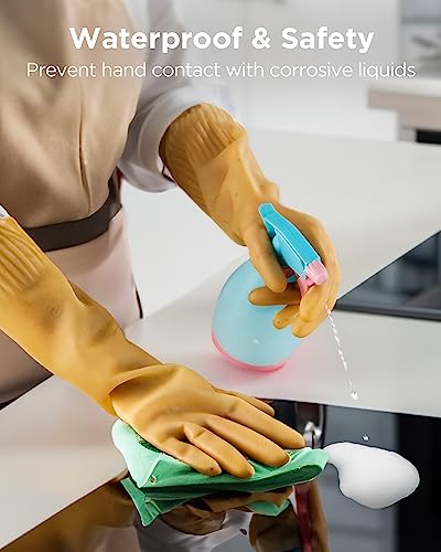 Rubber gloves on dishwashing cleaning 3 or 6 Pairs,Kitchen dish gloves,Reuseable. - size: Small(Pack of 6)