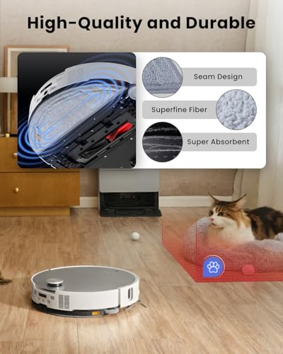 4Pack Washable Cloth Mop Pads for Roborock Saros 10/G30 Robot Vacuum, Replacement Parts Washing Mopping Pad Replacement Mop Pads for Efficient Home Cleaning - color: Saros 10 Mop