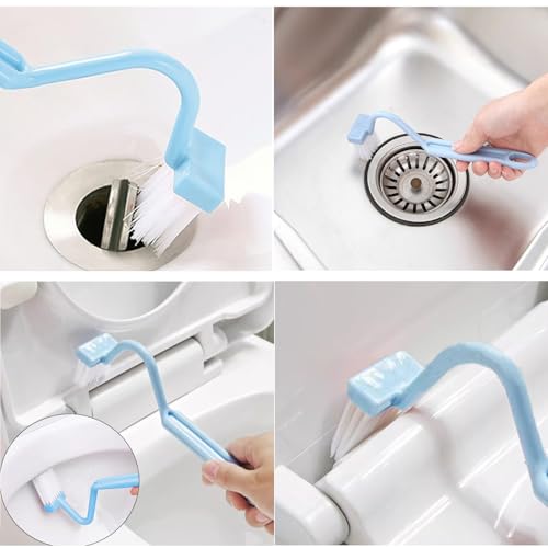 Toilet Brush, Deep Cleaner Silicone Toilet Brushes with Long Handle, Toilet Rim Corner Crevice and Tile Grout Groove Gap Cleaning Brush for Home, Bathroom, Shower, Small Spaces