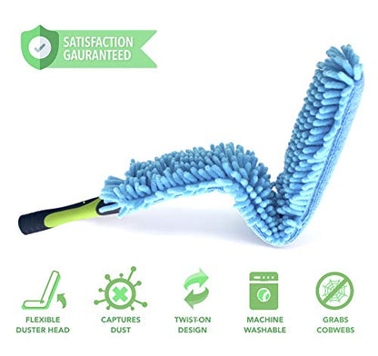 EVERSPROUT Flexible Microfiber Ceiling & Fan Duster (Pole Sold Separately) | Extra-Long 25'' Duster | Removable & Washable Sleeve | Bends to Clean Any Fan Blade | Twists onto Standard Threaded Poles