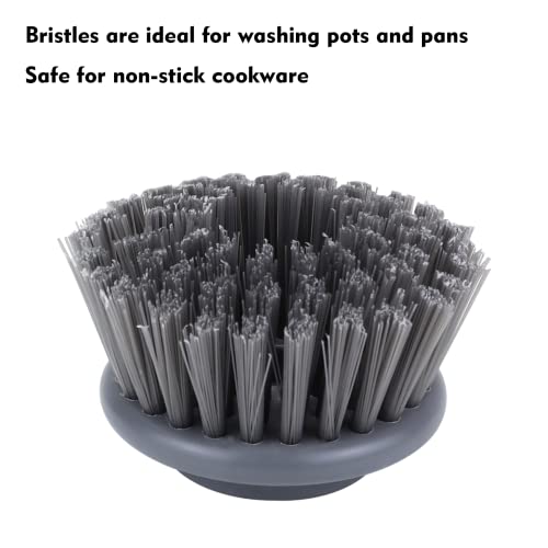 DAPOWER Replaceable Brush Head - 2 Pack (Grey - Nylon Bristles) - color: Grey - Nylon Bristles
