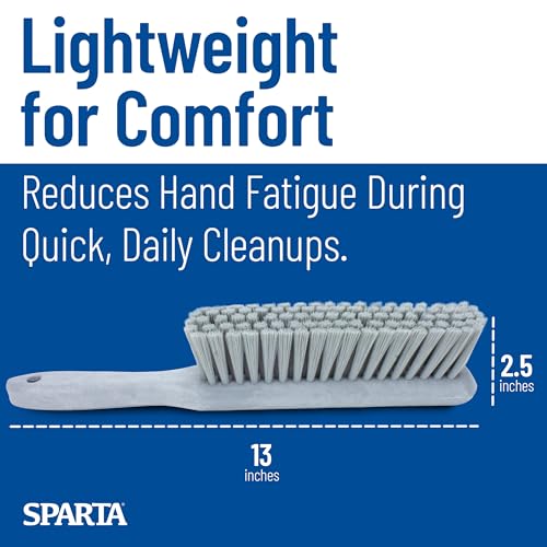 SPARTA Handheld Soft Counter Brush 8 Inch Bristle Span, Multi-Use Dust Brush with 5 Inch Handle for Tables, Countertops, and Delicate Surfaces, Polyester, Gray - color: Gray