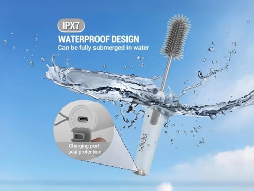 Electric Bottle Cleaner Pro, 11 in 1 Baby Bottle Brush with Drying Rack, Sponge Brush, Silicon Brush, Formula Mixer, Nipple Brush, Soap Dispenser, Microfiber Cleaning Cloth Included