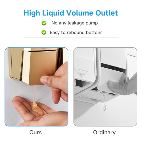 Shampoo and Conditioner Dispenser,Shower Dispenser 3 Chamber No Drill Shampoo Dispenser for Shower Wall Mounted Shower Soap Dispenser for Bathroom Hotel,Large Capacity 3 * 500ML,Gold - color: Glod 3 Chamber