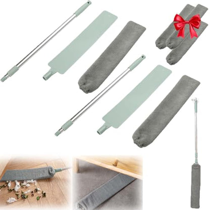 2026 New Retractable Gap Dust Cleaning Artifact with 3 Microfiber Dusting Cloths,Extendable Duster Cleaning Tool,Reusable Washable Dusting Wand for Home,Ceiling,Blinds,Furniture(2PCS) - color: 2pcs