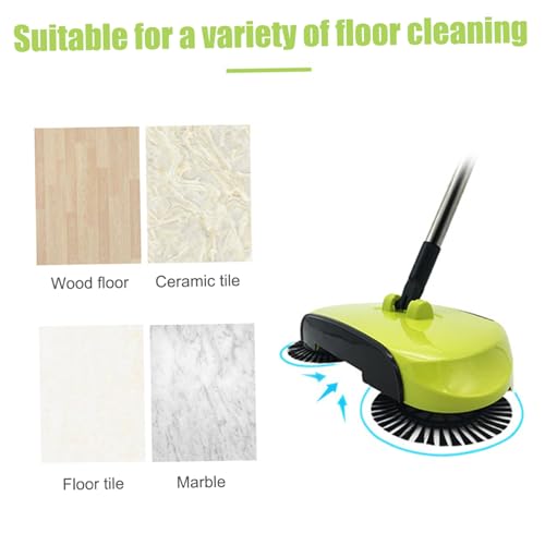 Carpet Sweeper 360° Rotation Manual Floor Sweeper with PET Broom Brush Robust Lightweight Hand for Home Office Low Carpets Rugs Undercoat Carpets, Red