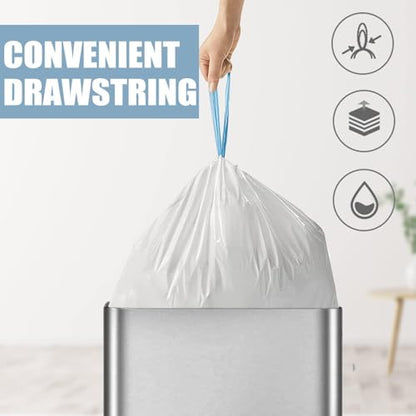 Small Trash Bags 4 Gallon - 150 Count Drawstring 4 Gallon Trash Bag, Tear-Free 4 Gal Small Garbage Bags for Office Bedroom Bathroom Trash Bags, Unscented White 4 Gal Trash Can Liners - size: 4 Gallon - 150 Count
