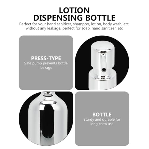Ipetboom Shampoo Dispenser Bottle - 500ml/17oz Press-Type Refillable Plastic Container for Shower Lotion Conditioner Bathroom Use Leak-Proof Portable Lotion Dispenser Pump Bottle Convenient
