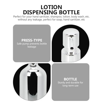 Ipetboom Shampoo Dispenser Bottle - 500ml/17oz Press-Type Refillable Plastic Container for Shower Lotion Conditioner Bathroom Use Leak-Proof Portable Lotion Dispenser Pump Bottle Convenient
