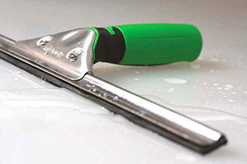 UNGER 79000 ErgoTec Window Squeegee 35cm - Rubber Squeegee Blade, Stainless Steel Channel & Rubber Grip Handle - Window Cleaning Equipment - size: pack de 1 unidad, style: A