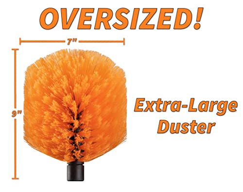 5-13 ft Cobweb Duster & Window Squeegee with Extension Pole // 20 Foot High Reach Spider Web Cleaner Cobweb Brush for Outdoor & Indoor Web Cleaning // Lightweight & Sturdy Telescopic Pole