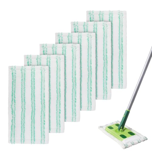Microfiber Mop Pads Replacement for Quick Shine Hard Surface Floor Polish Mop: Washable & Reusable Mop Pad,Wet Dry HardFloor Cleaning Refills (6 Pack) - size: 6 Pack