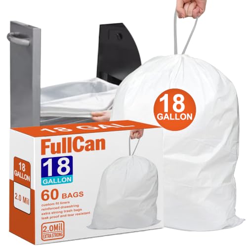 18 Gallon 2 Mil Heavy Duty Compactor Trash Bags 60 Count Reinforced Drawstring Garbage Liners Fit 18 Gallon Compatible with Kitchenaid, Whirpool, GE 15 Inch Compactors 2 Mil THICK GRAND SAVE! - color: 18 Gallon 60 Count