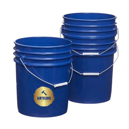 5 Gallon Food Grade Plastic Bucket, Open Head Pail with Handle, 12-3/8 in Diameter x 14-3/4 in Height (Blue, 1 Pack) - color: Blue, size: 1 Pack