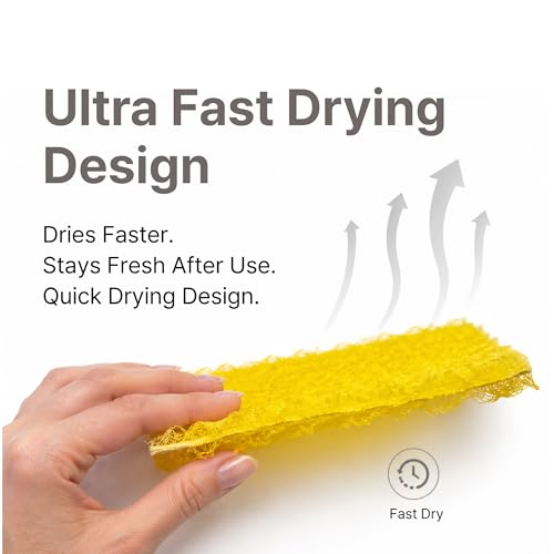 Kitchen Scrub Sponge 8 Pack — LOYK Non-Scratch Dish Sponge, Korean Bubble Mesh, Rich Foam Reusable Cleaning Scrubber for Dishes Pots Pans, Multicolor Set