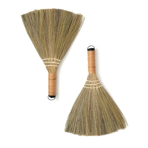 Set of 2 Brooms for Kid 12.6 inch- Vietnamese Natural Straw Soft Broom - Small Broom - style: 12.5in