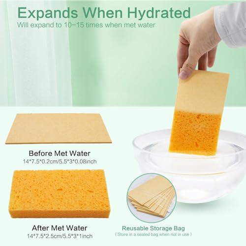 Large Cellulose Sponges, Kitchen Sponge for Dish, Thick Heavy Duty Scrub Pads, Non-Scratch Scrubber for Household/Cookware/Bathroom/Office/Boat 5.5" x 3" x 1" (7 Pack) Yellow - color: Yellow