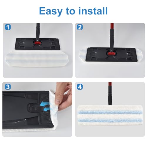 8 Pack Mop Pads Replacements Compatible with O Cedar H2prO Flat Mop System Microfiber Mop Refills for O Cedar H2pro Flat Mop,Washable & Reusable Mop Heads Replacement for Ocedar H2Pro Mop Floor Clean