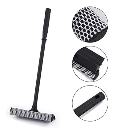 Matthew Cleaning All Purpose Window Squeegee Window Cleaner Tool,Car Squeegee Windshield Cleaning Sponge and Rubber Squeegee,2-in-1 Window Cleaner Sponge(10'') and Soft Rubber with Pole 20’’ (12Pack) - size: 10'' Blade