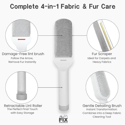 SufurLint 4-in-1 Pet Hair Remover & Couch Cleaner - Multi-Functional Cat Fur Removal Roller, Reusable Lint Roller for Furniture and Clothing, Reusable, eco-Friendly Remover