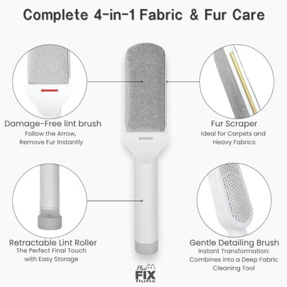 SufurLint 4-in-1 Pet Hair Remover & Couch Cleaner - Multi-Functional Cat Fur Removal Roller, Reusable Lint Roller for Furniture and Clothing, Reusable, eco-Friendly Remover