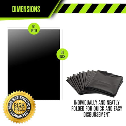 Aluf Plastics PG6-9560 Heavy Duty 95 - 96 Gallon Trash Can Liners - (Huge 50 Pack) - 2.0 MIL Thick Garbage Bags for Toter, Contractors, Lawn, Leaf, Yard Waste, Commerical Kitchen, Industrial, Construction, Garage