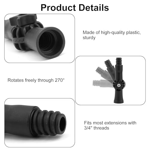 2 Pcs Universal Joint Angle Adaptor for Telescoping Extension Pole, Broom Handle Adapter Compatible with Many Standard Threaded Tip, Attach to Duster Perfect for Outdoor and Ceiling Cleaning